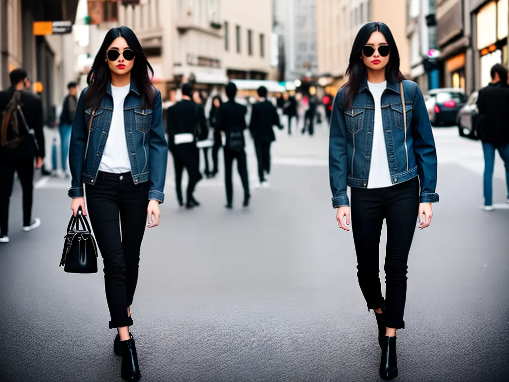 Fotos jaqueta jeans e calca preta 1