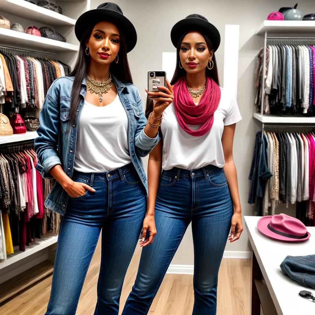 Título 3: Acessórioacessível: Complementando seu Look sem Gastar Muito 3 Fotos acessorios jeans camiseta espelho