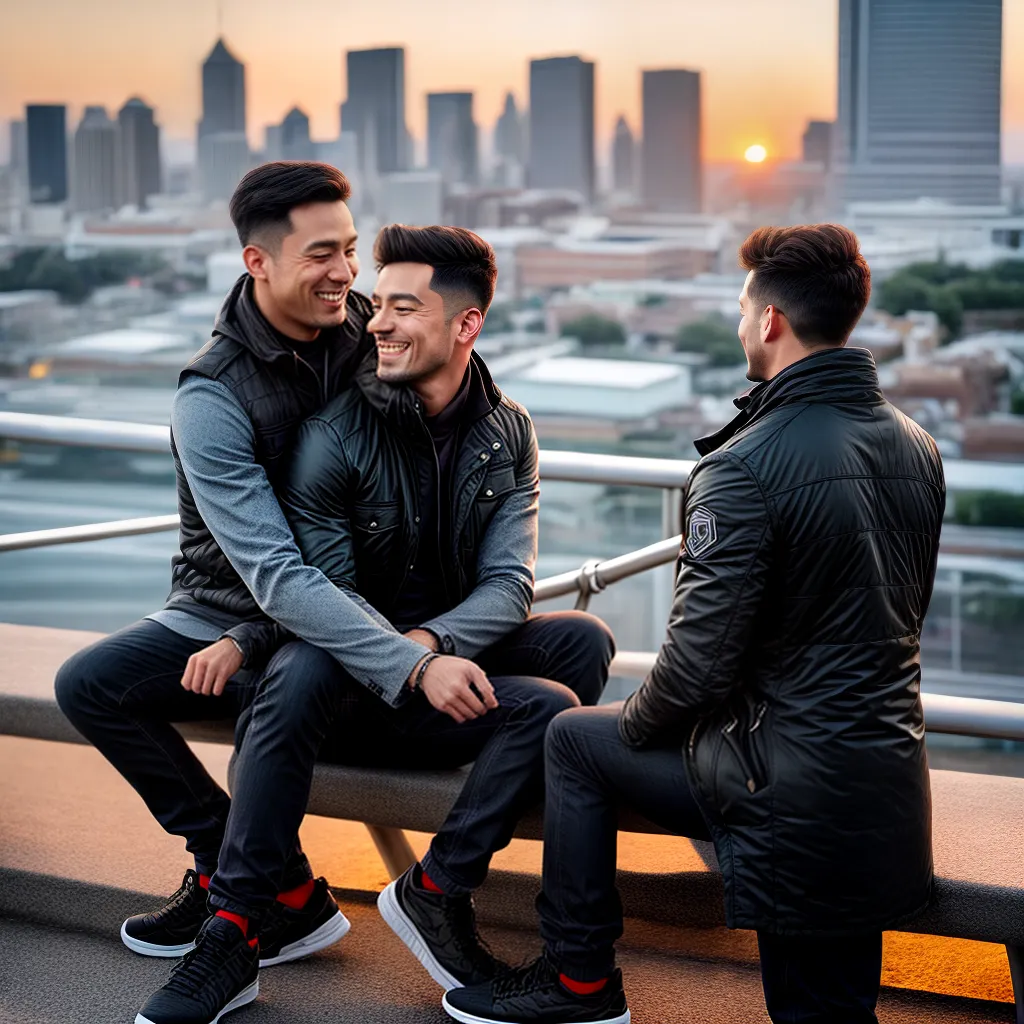 Fotos amigos por do sol confianca