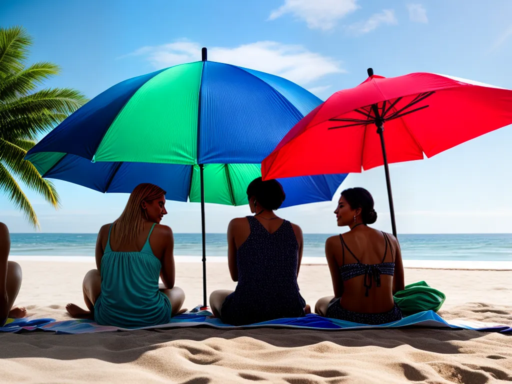 Proteção Solar Coletiva: Unindo Forças pela Pele. Fotos amigos praia guardasol cancer pele