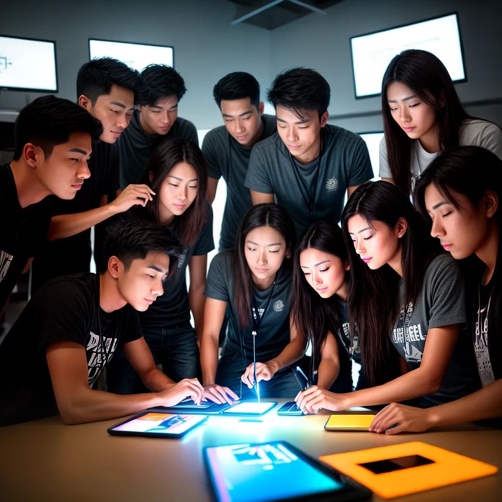 Fotos aprendizado interativo tecnologia alunos