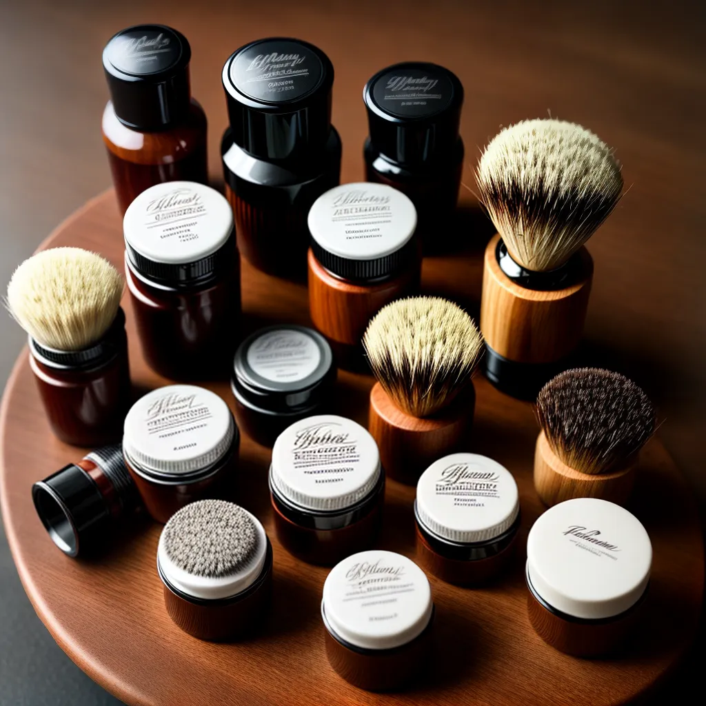 Fotos barbearia luxo creme locao pincel
