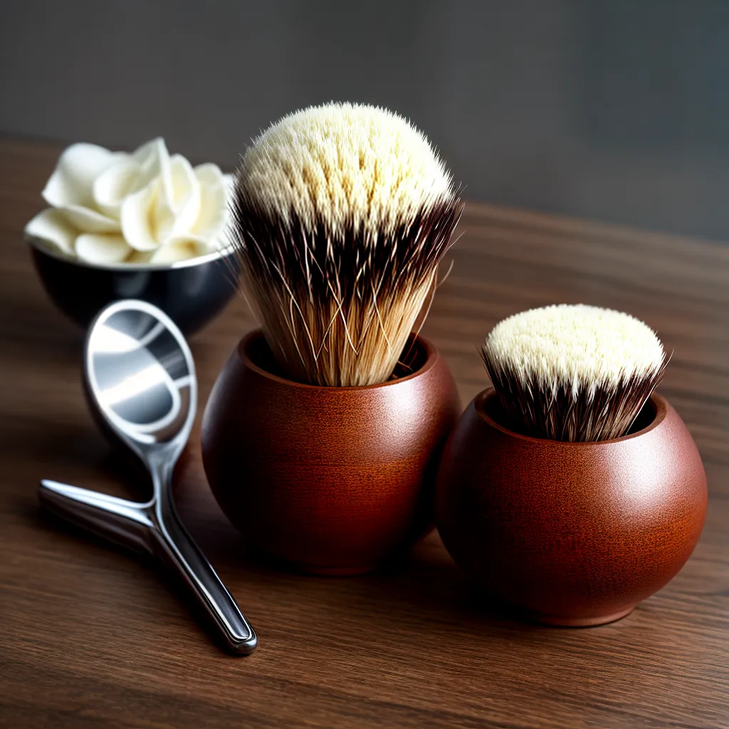 Fotos barbearia tradicional creme pincel navalha