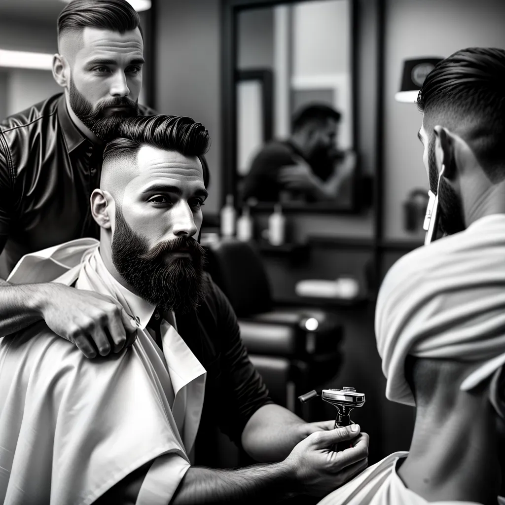 Fotos barbeiro modelo raspagem profissional