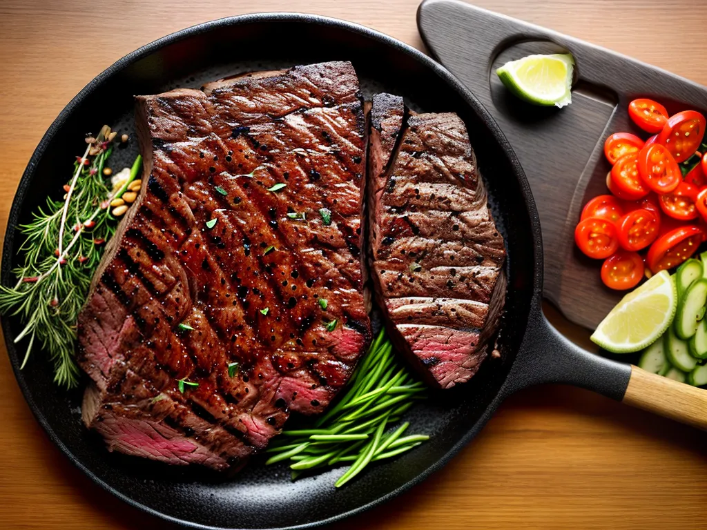 Fotos bife grelhado suculento legumes assados