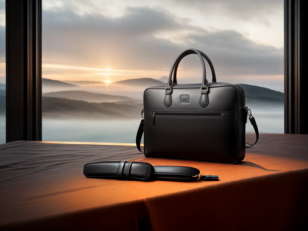 Fotos briefcase couro marrom elegante
