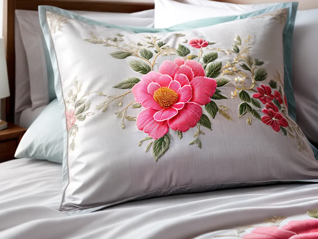 Fotos cama luxuosa estampa floral