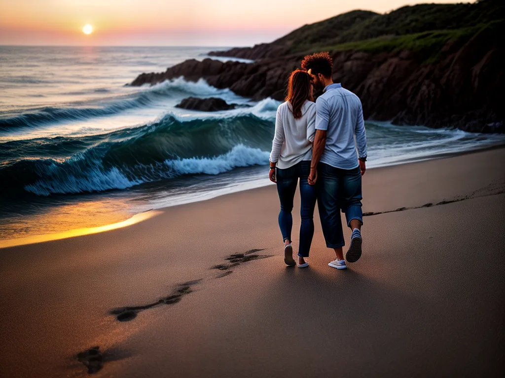Como demonstrar carinho em um relacionamento amoroso. Fotos casal maos praia por do sol 2