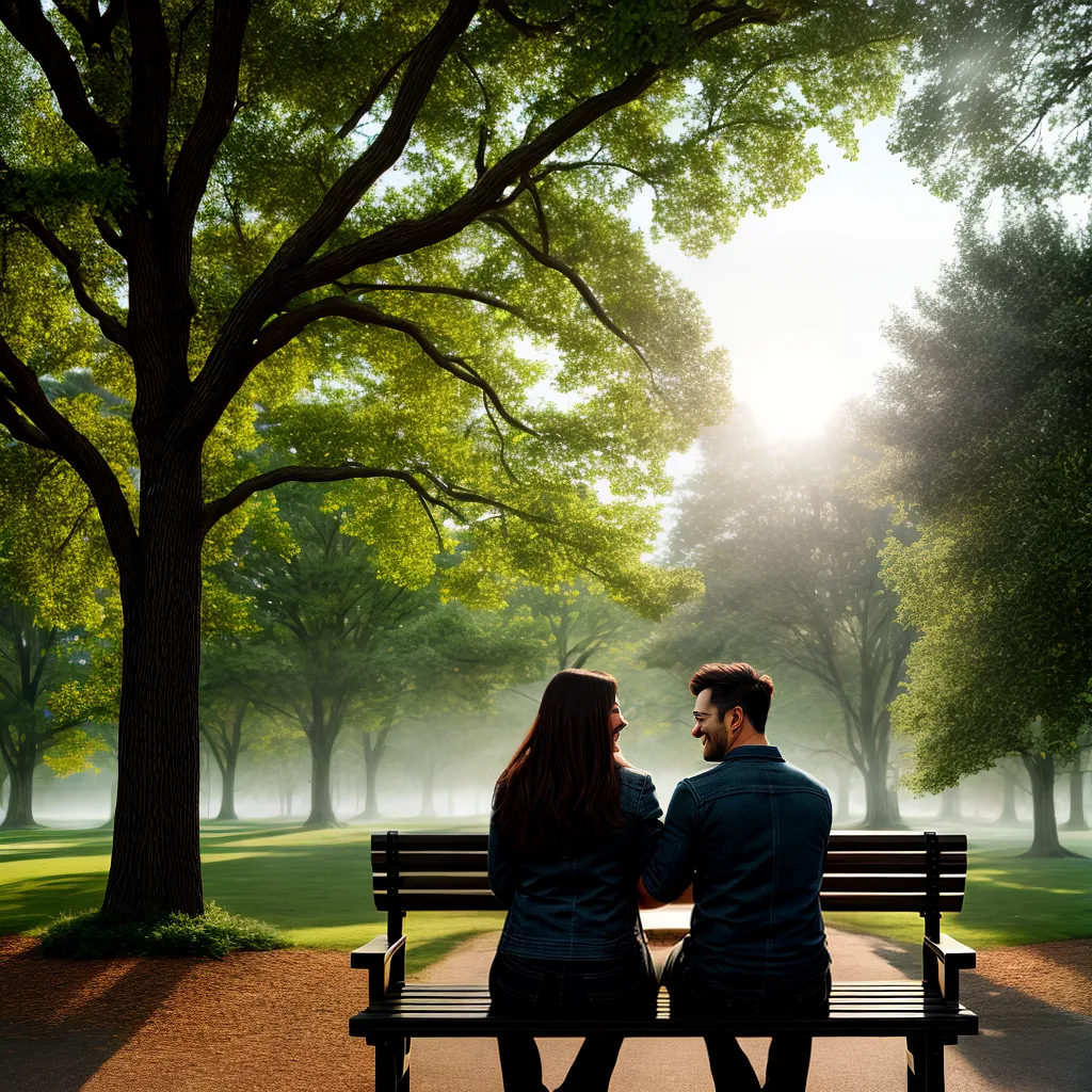 Fotos casal sorriso por do sol parque