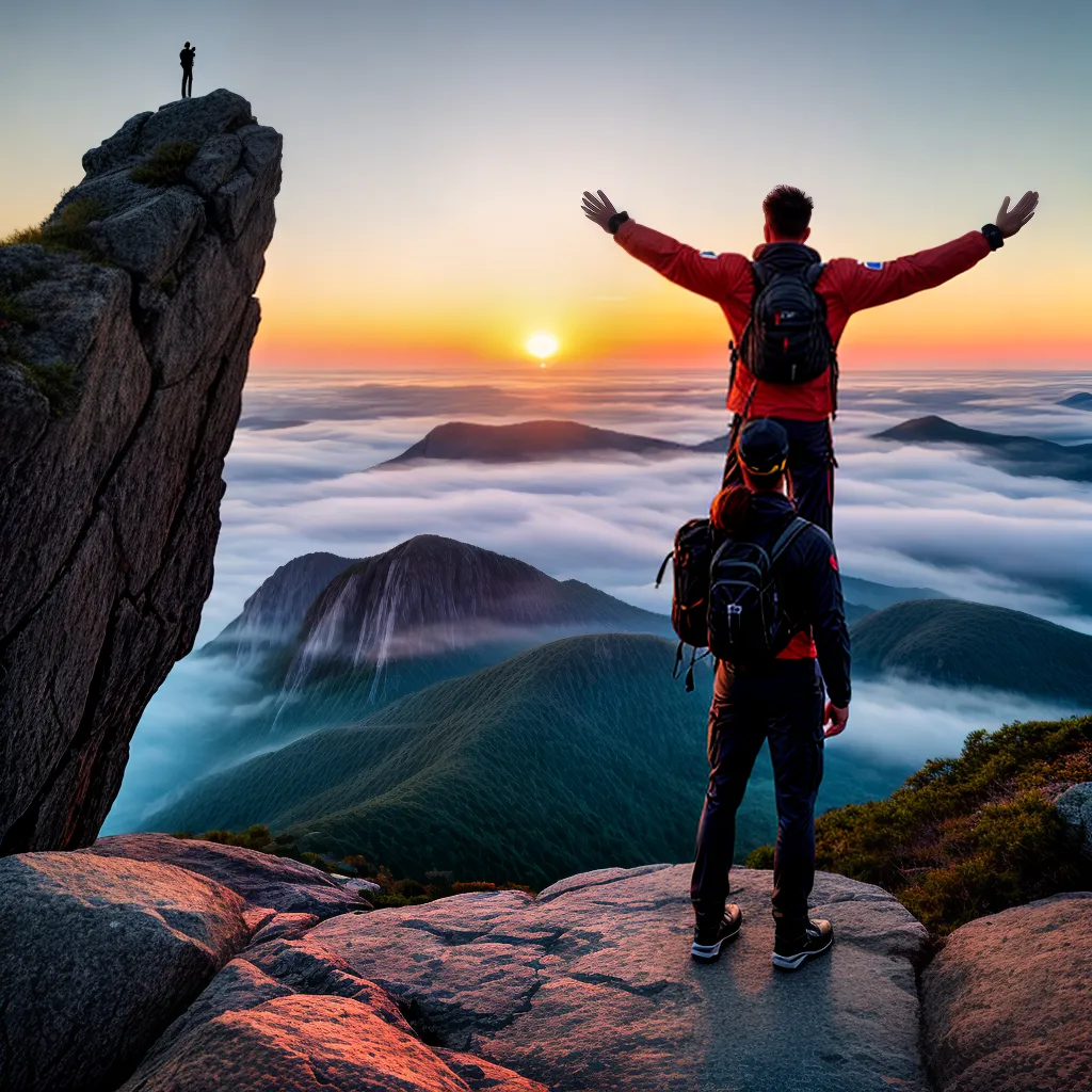 Fotos conquista por do sol montanha