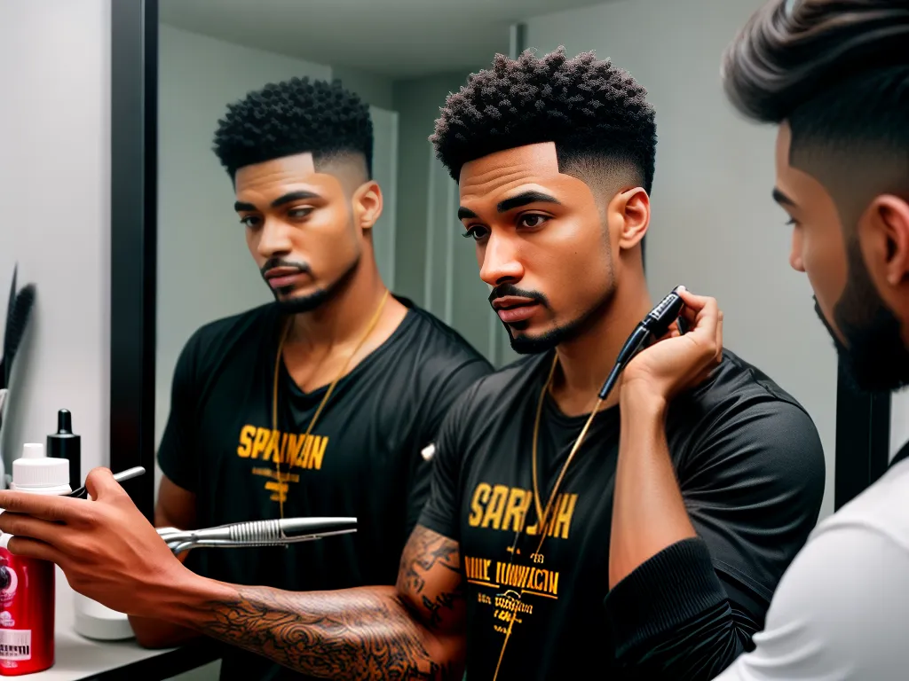 Equivalente à barbearia: dicas para cortar o cabelo em casa Fotos corte cabelo espelho ferramentas organizacao