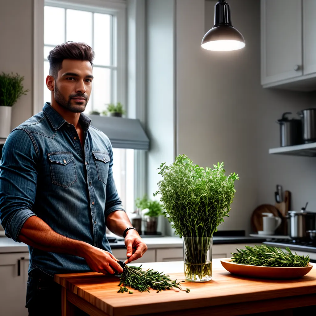 Fotos cozinha homem ervas corte confianca