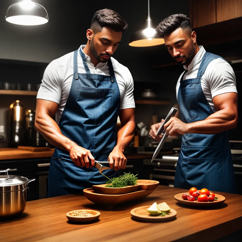 Fotos cozinha homem ervas fresco