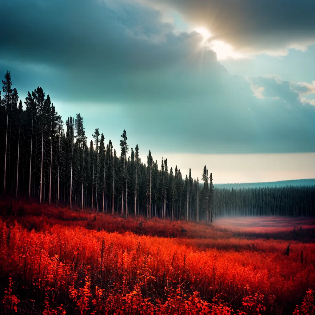 Fotos explosao tunguska floresta luz