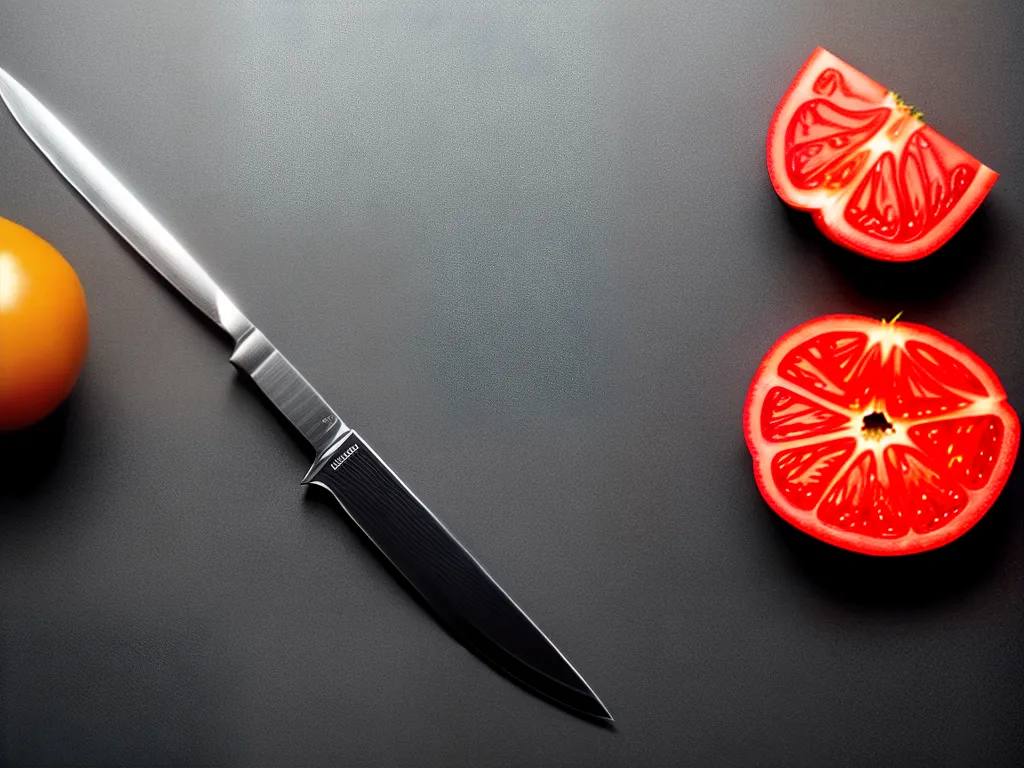 Fotos facas cortando tomate perfeito