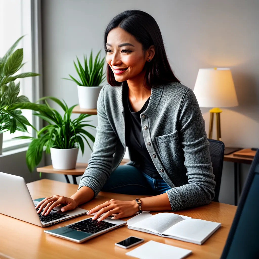 Fotos home office produtivo sorriso