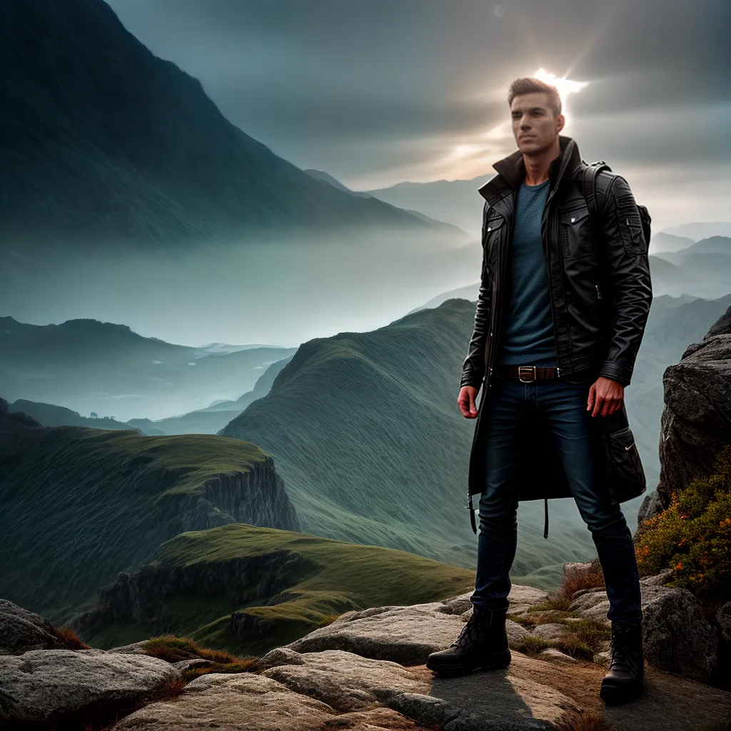 Fotos homem confiante paisagem controle