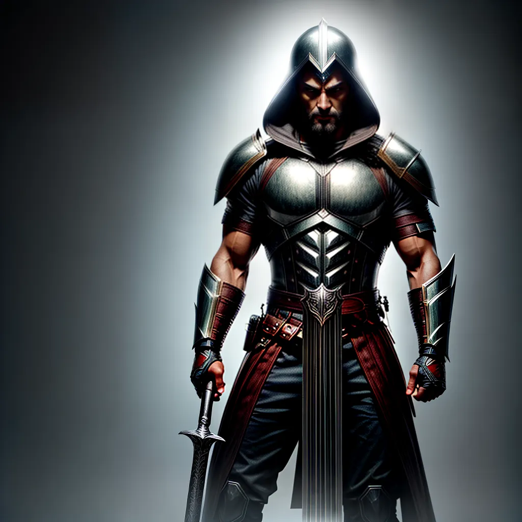 Fotos homem espada escudo espelho determinacao