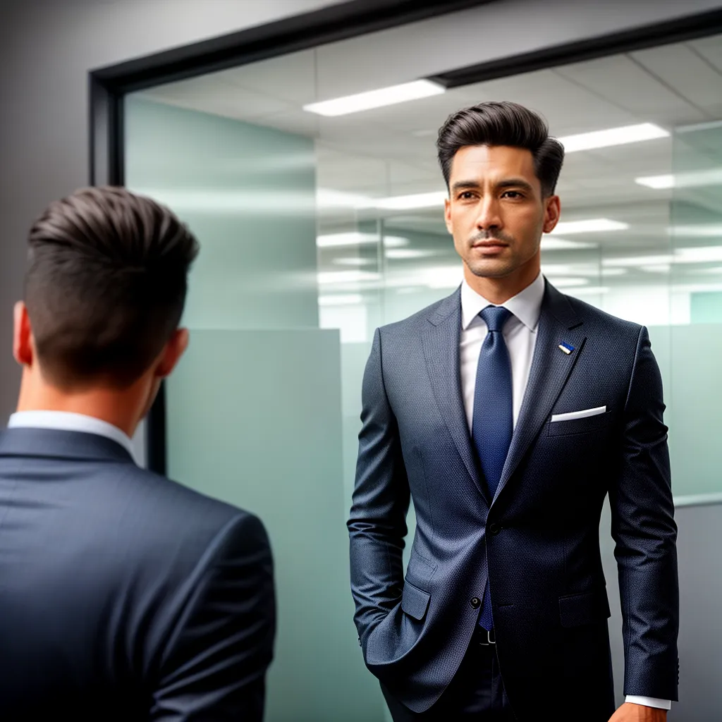 Fotos homem espelho trabalho foco