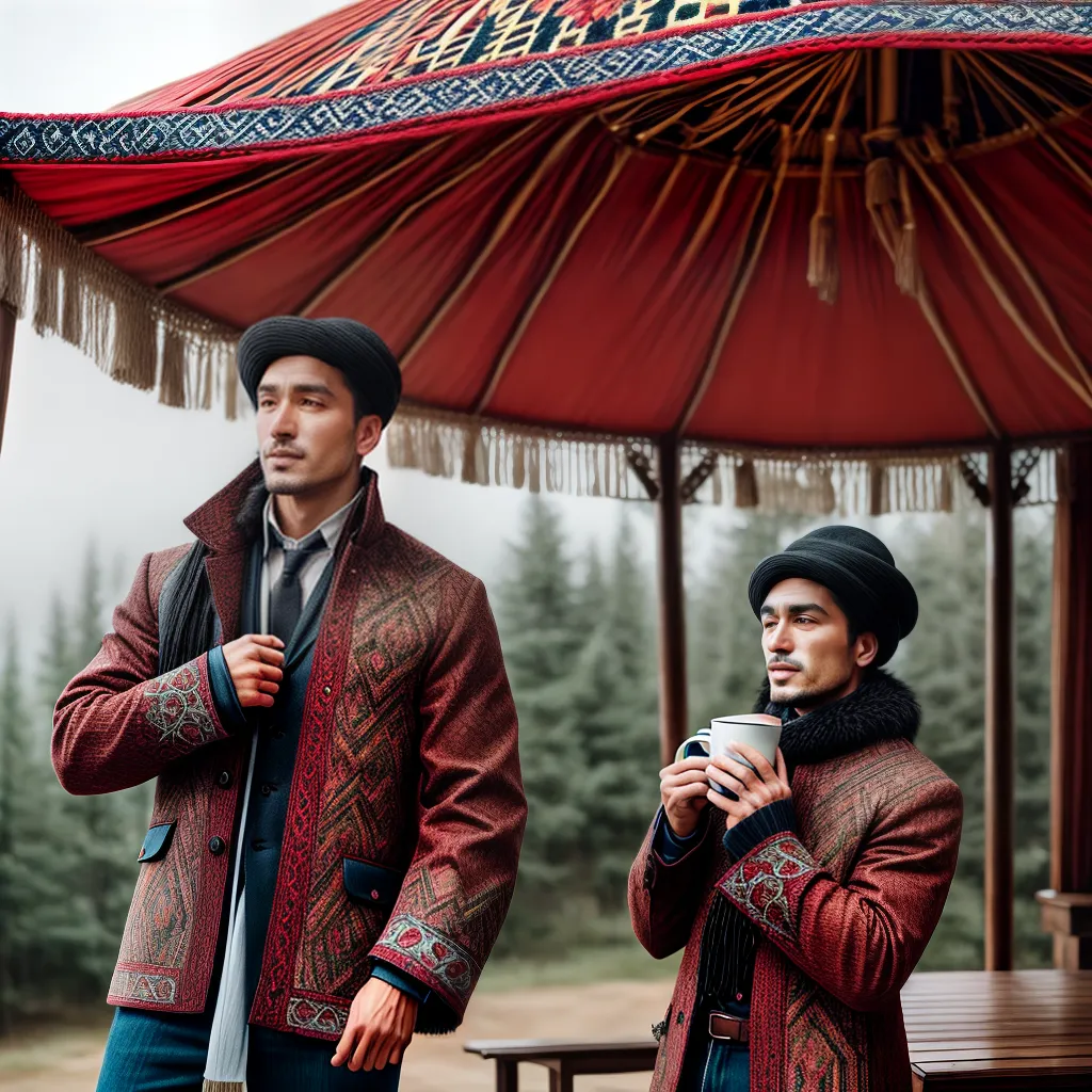 Fotos homem estiloso chapeu tatar yurt