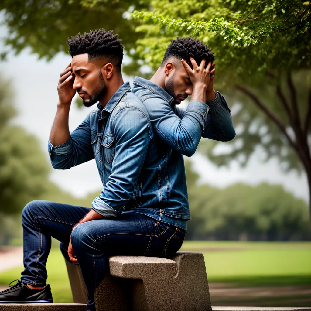 Descubra como cuidar da saúde mental masculina: um guia completo 4 Fotos homem estresse natureza ajuda