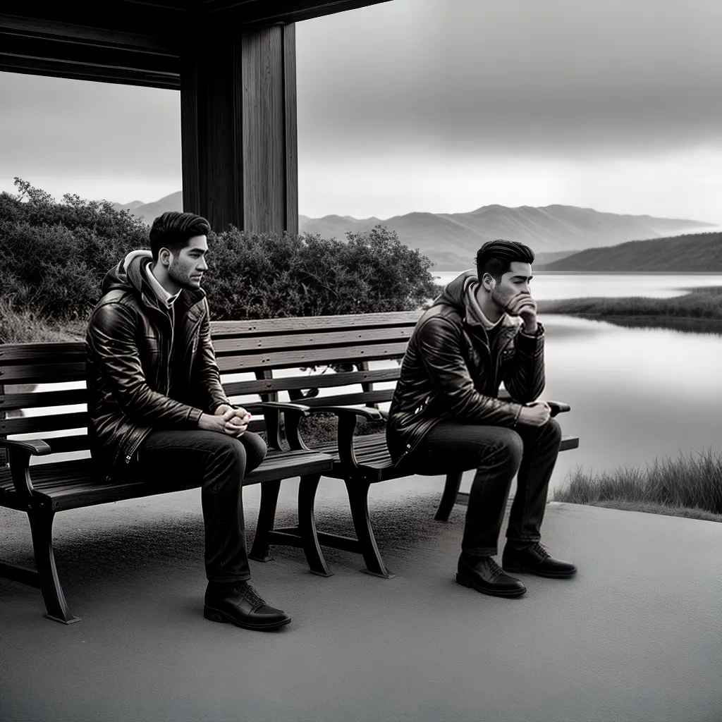 Fotos homem lago solidao introspeccao