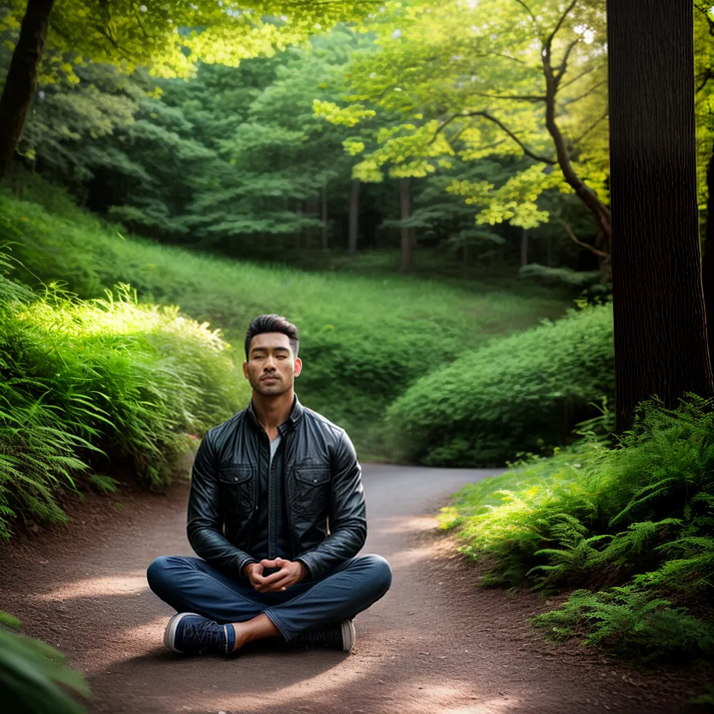 Fotos homem meditando natureza paz