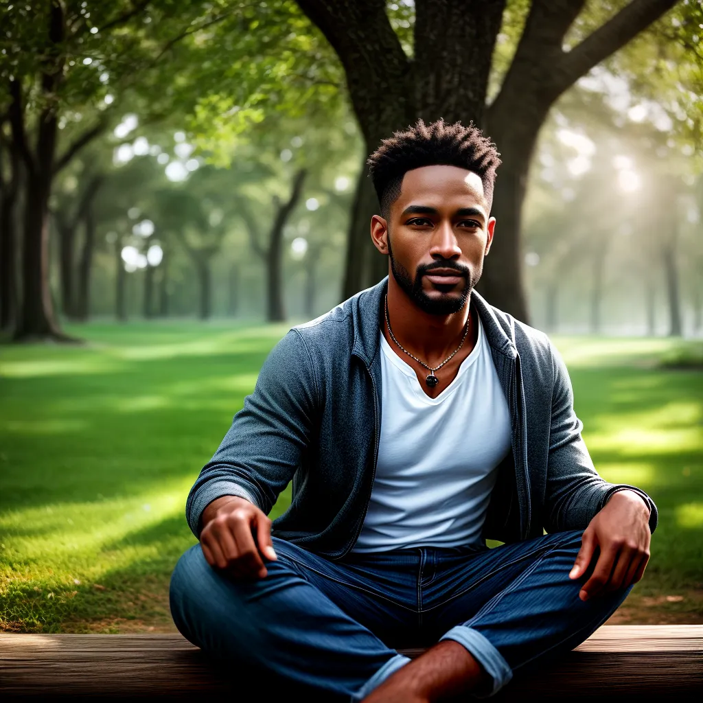 Por que cuidar da saúde mental é importante para homens modernos 4 Fotos homem meditando parque natureza 1
