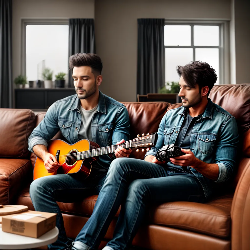 Desocupado ou em busca de lazer? 5 hobbies masculinos para experimentar 3 Fotos homem sofa hobbies livro guitarra pintura camera puzzle