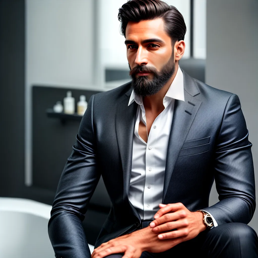 Fotos homem sofisticado produtos cuidado pessoal