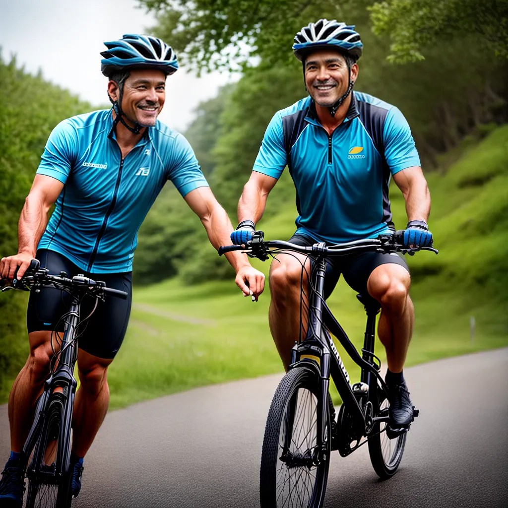 Fotos homem sorrindo ciclismo natureza