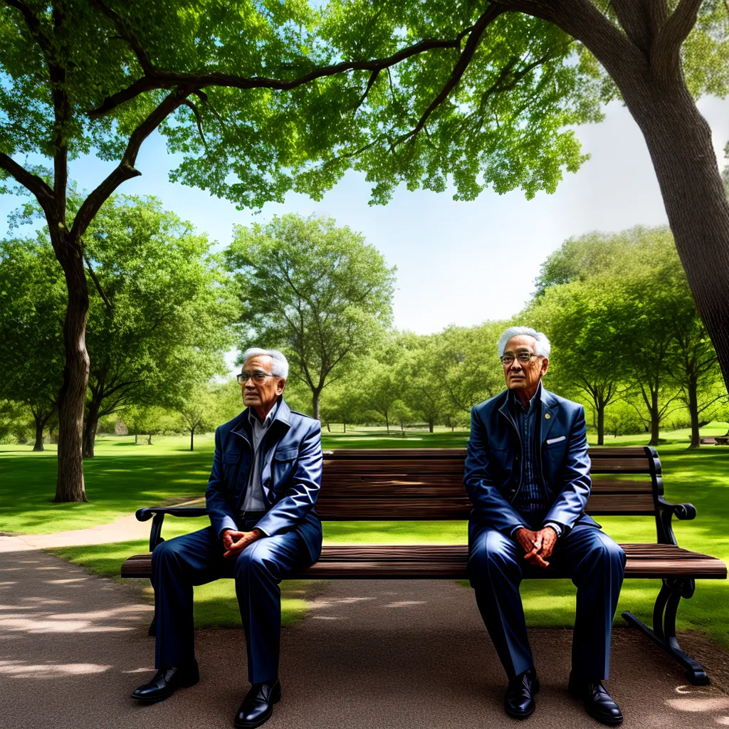 Como encontrar felicidade na aposentadoria: reflexões sobre autoavaliação 3 Fotos idoso benches parque reflexao natureza