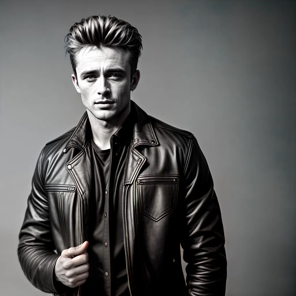 Fotos james dean jaqueta rebelde preto branco