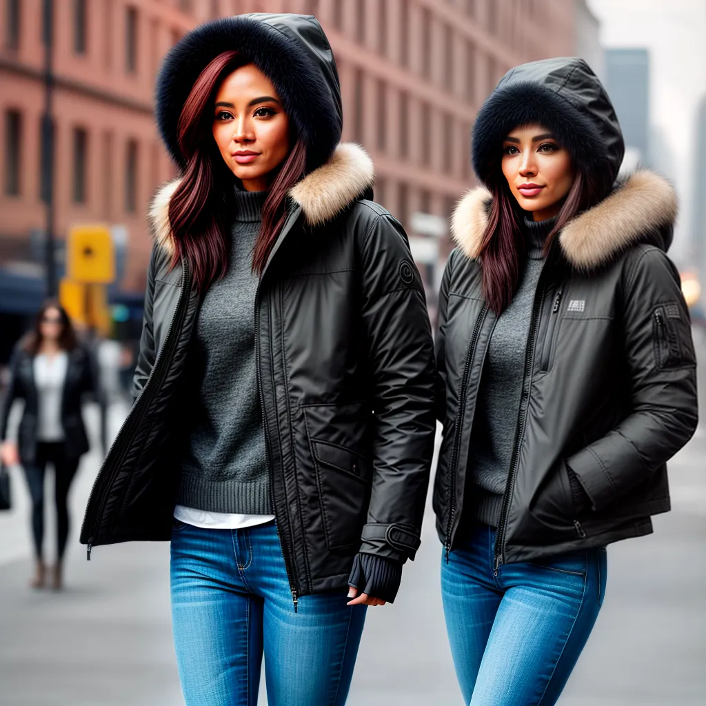 Fotos jaqueta inverno fur hood bolsos