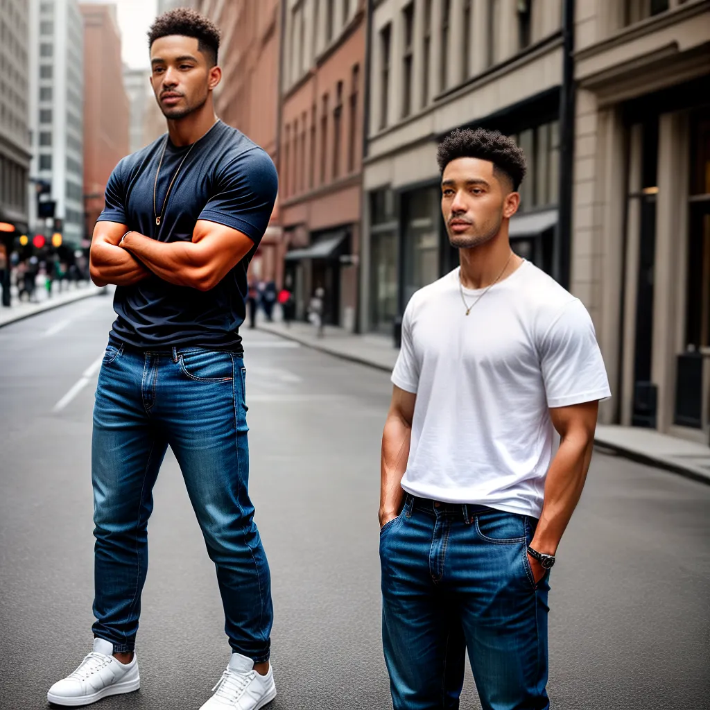 Fotos jeans branco tenis cidade