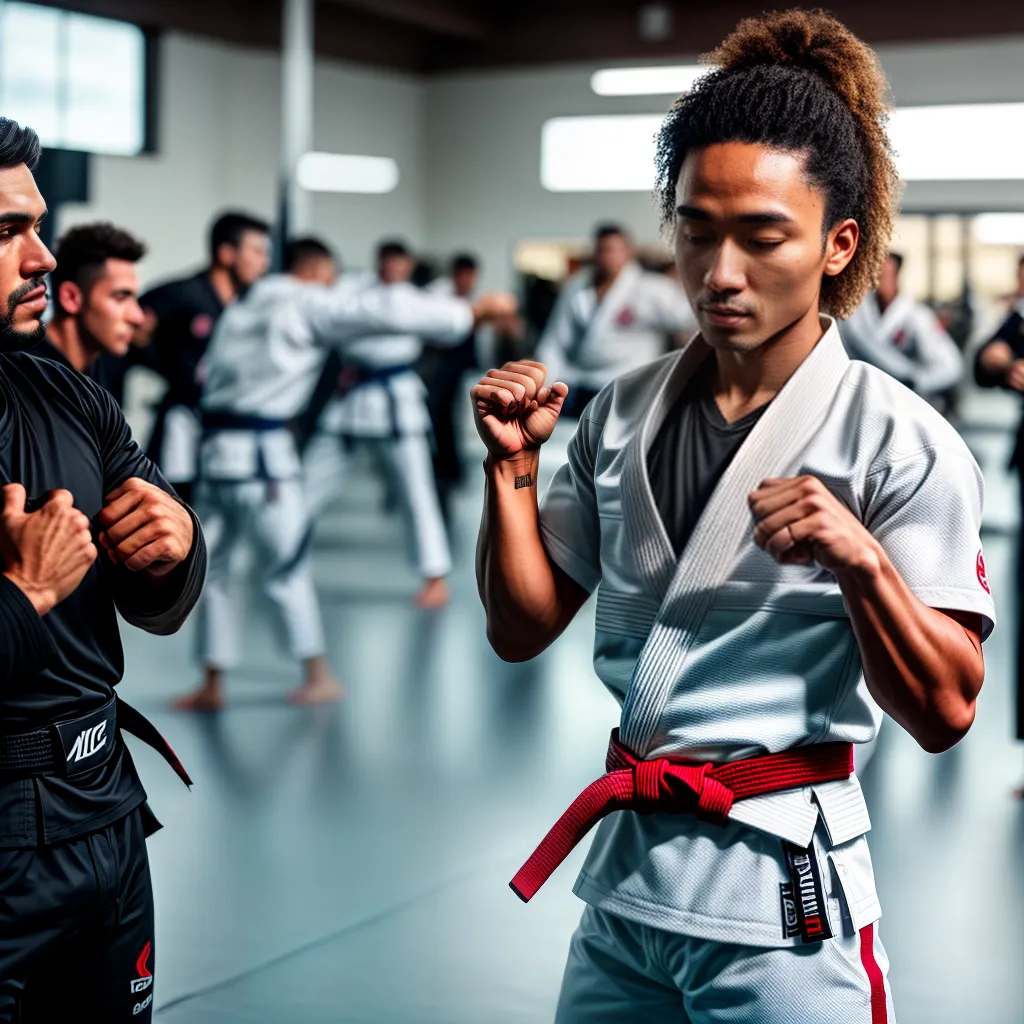 Fotos jiu jitsu branco gi amarrando cinto