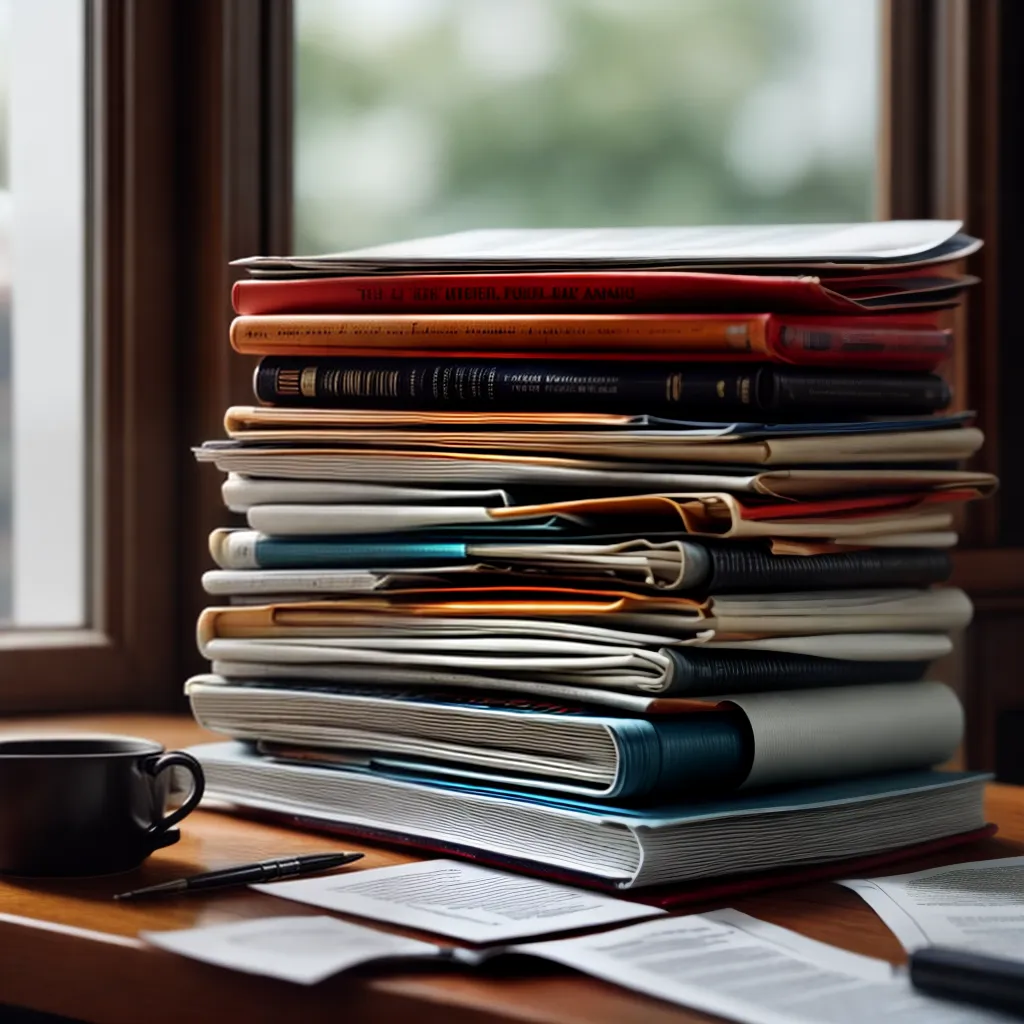 Fotos jornalista digitando pesquisa jornais livros