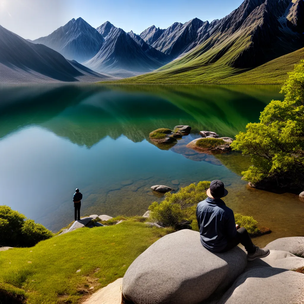 Fotos lago montanhas reflexao serenidade