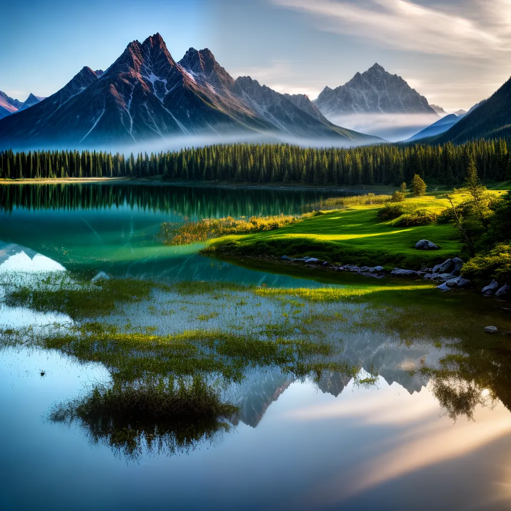 Fotos lago montanhas serenidade estoicismo