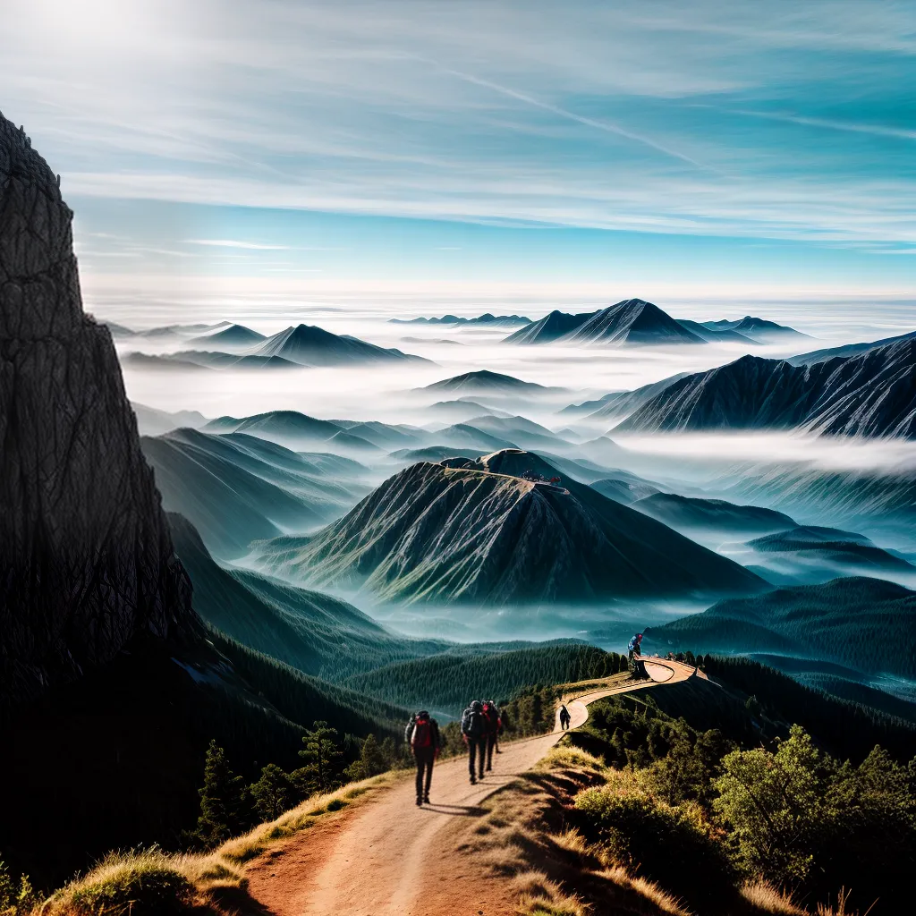 Fotos lideranca trilha montanha seguidores