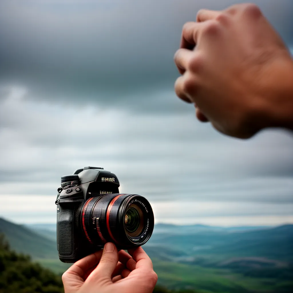 Fotos mao fotografo camera paisagem