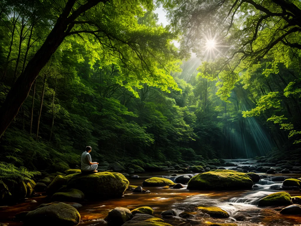Fotos meditacao floresta luz serenidade