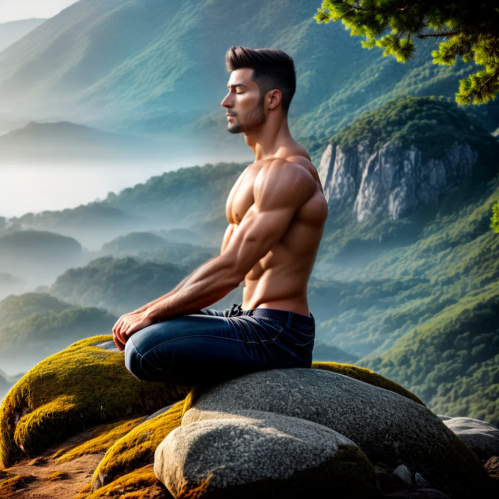 Fotos meditacao homem natureza serenidade 5