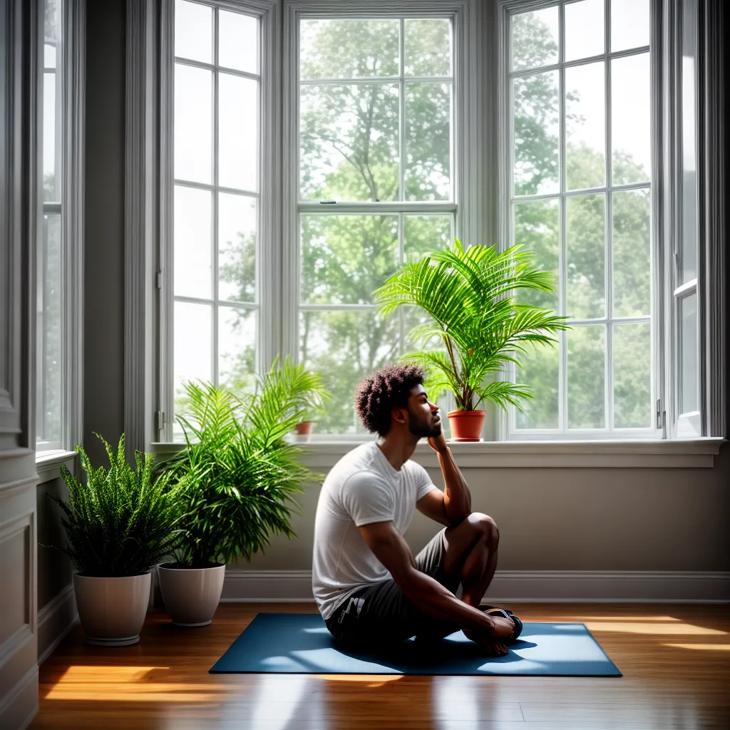 Por que a Meditação é Importante para a Saúde Mental Masculina 3 Fotos meditacao homem paz luz janela