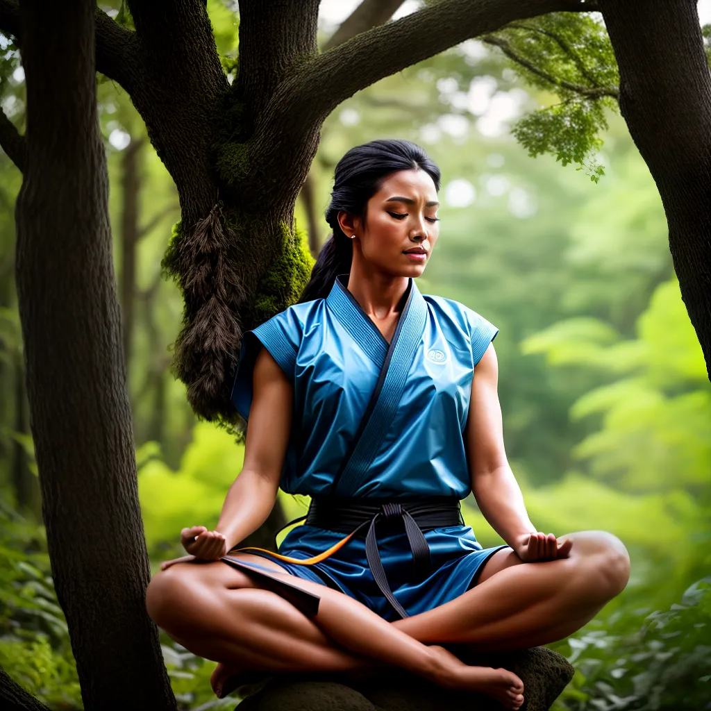 Fotos meditacao natureza uniforme artes marciais