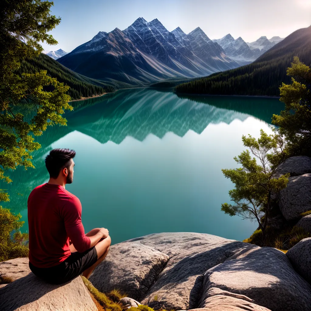 Por que a Meditação é Importante para a Saúde Mental Masculina 4 Fotos meditacao paz homem montanhas lago