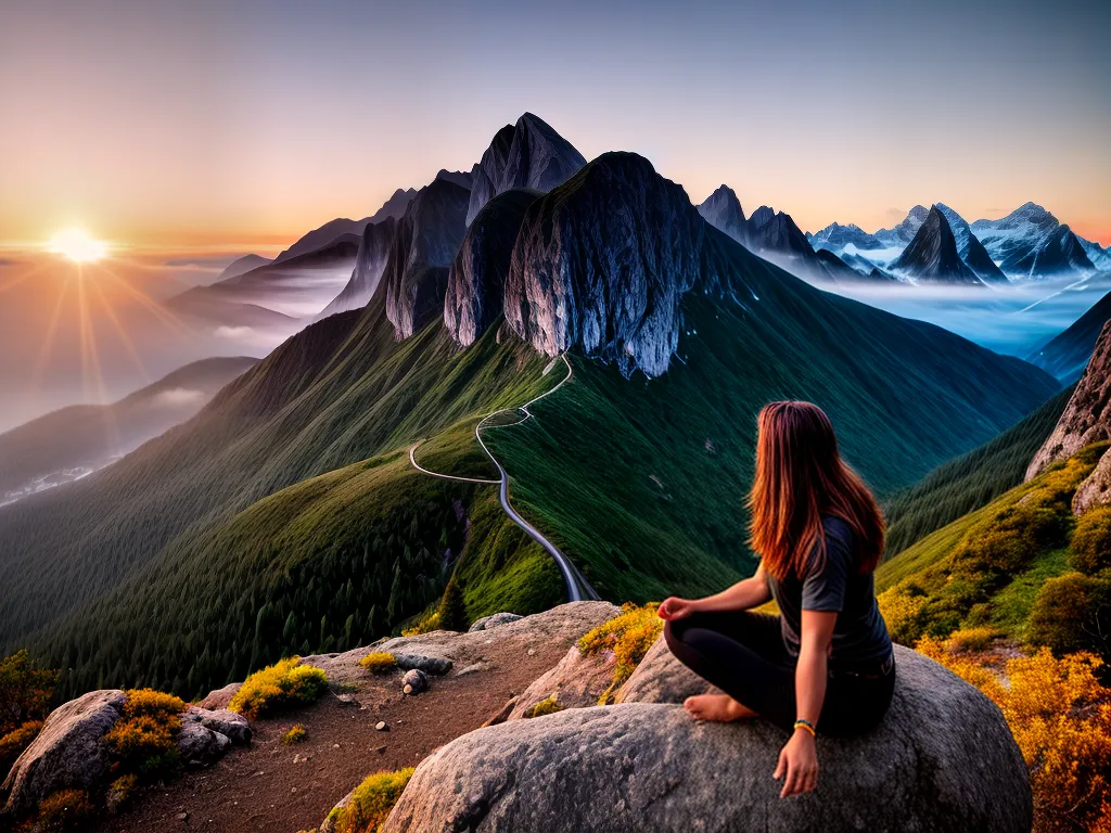 Fotos montanha amanhecer meditacao paz