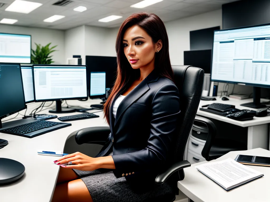 Fotos mulher profissional escritorio moderno