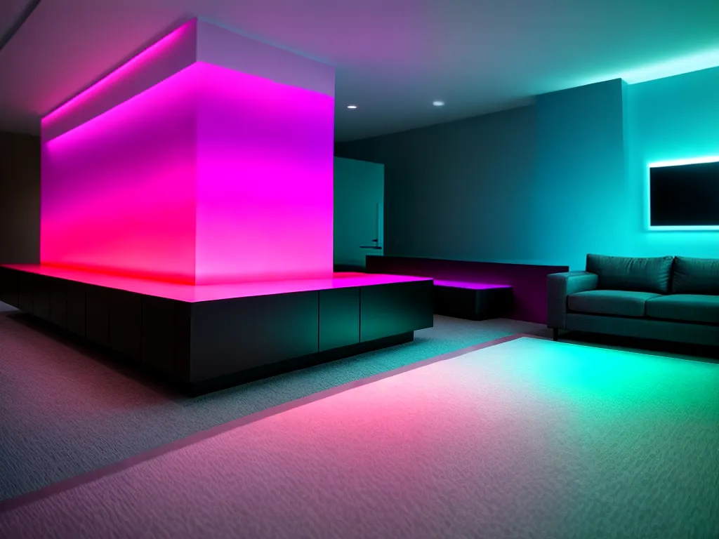Como utilizar o néon na decoração de interiores 3 Fotos neon sala moderna contraste sofisticada