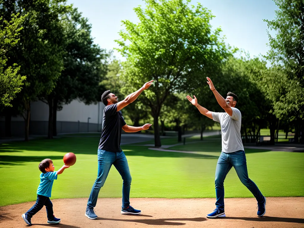 Como ser um Pai de Família presente e ativo Fotos pai filho jogando bola parque 15